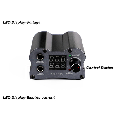 Appareil électrique numérique en aluminium pour tatouage P189 Plume de tatouage Batterie LED Affichage noir