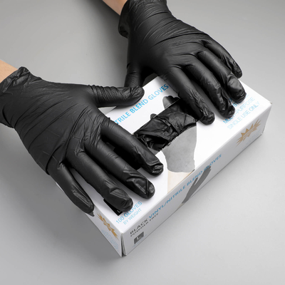 100 gants de tatouage noirs sans poudre Gants jetables de nitrile